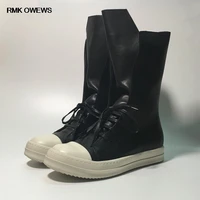 rmk owews rick botas femininas de mujer platform mid calf boots owens female women shoes invierno bota masculina hombre black