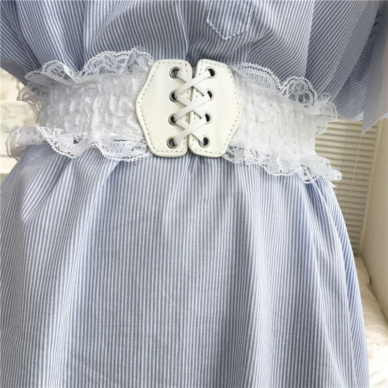 

Adjustable Gothic Lace Up Female Wide Waist Corset Belt Wide PU Leather Belts Ladies Slimming Waistband Dress Girdle