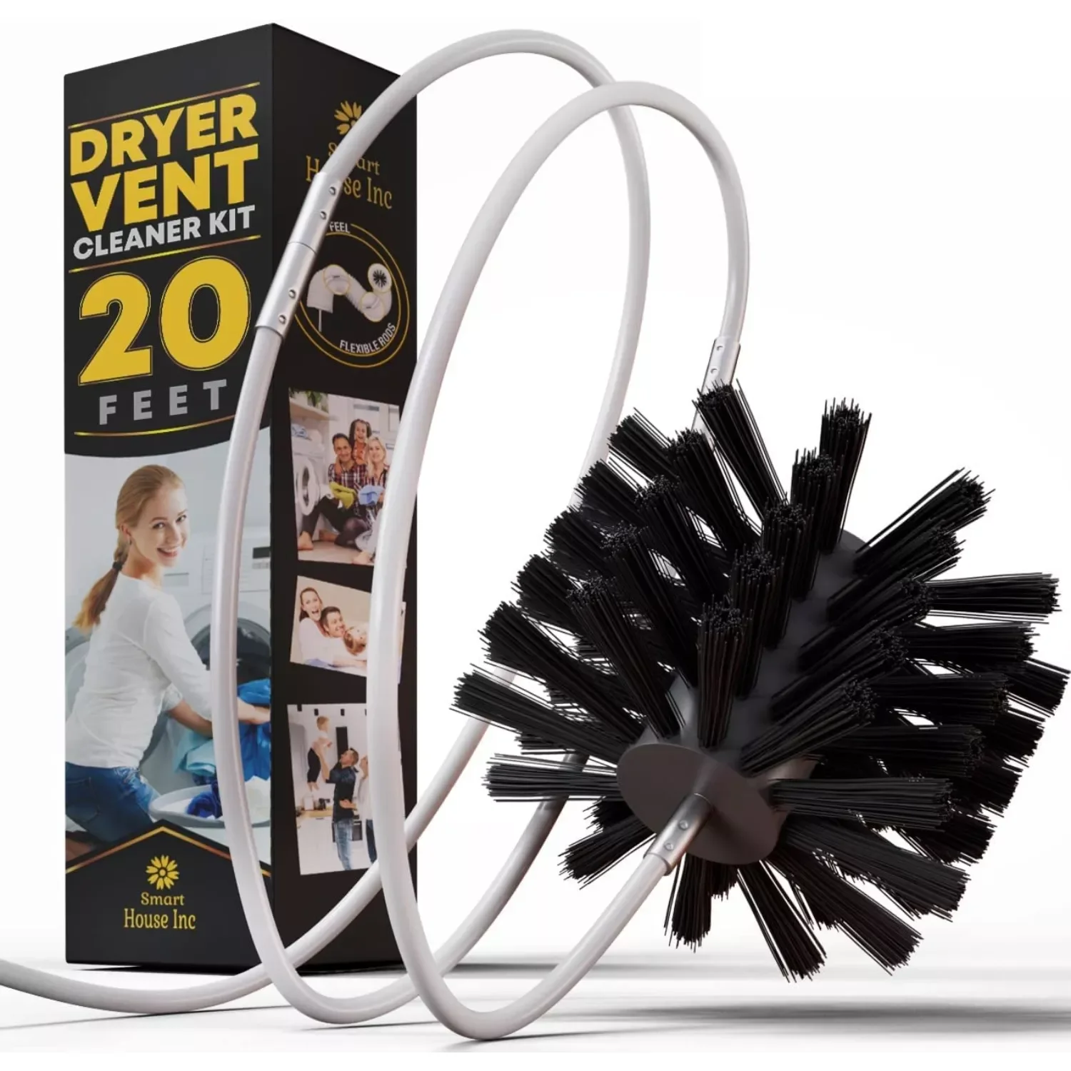 

NEW2023 410mm Flexible 12pc Rods With 1pc Brush Chimney Cleaner Sweep Rotary Fireplaces Inner Wall Cleaning Brush Cleaner Chimn