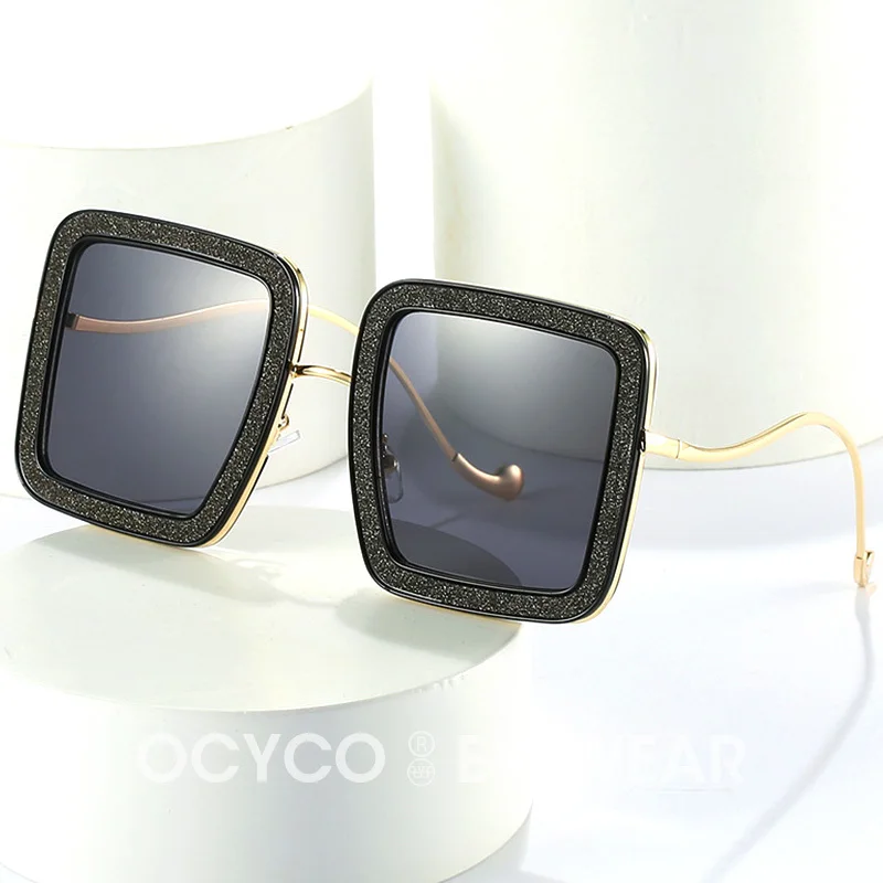 

Oversized Sunglasses Women Square Luxury Diamond Shiny Crystal Sun Glasses Men UV400 Shades Eyewear Hipster Necessary Wholesale