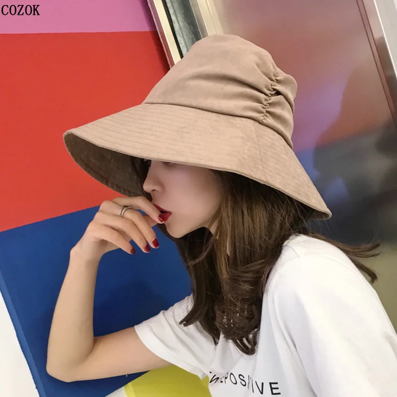 Personality Folds Bucket Hat Spring And Summer Travel Beach Leisure Fashion Wild Sun Protection Cap Cotton Chapeau Femme Gorros