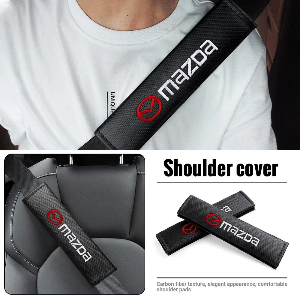 

1PC Car Seat Safety Belt Cover Pad Shoulder Protection Accessories For Mazda Axela Atenza MS Demio MPS 3 6 BK GG CX30 CX7 Demio