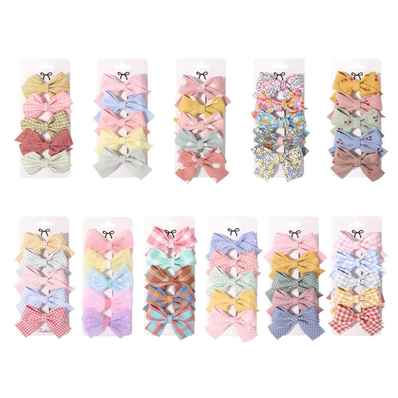 

Baby Bowknot Hair Clips Bow Hairpins Barrettes 5Pieces Hair Pins Infant Girl Photo Props Fashion Hair Style Accessories