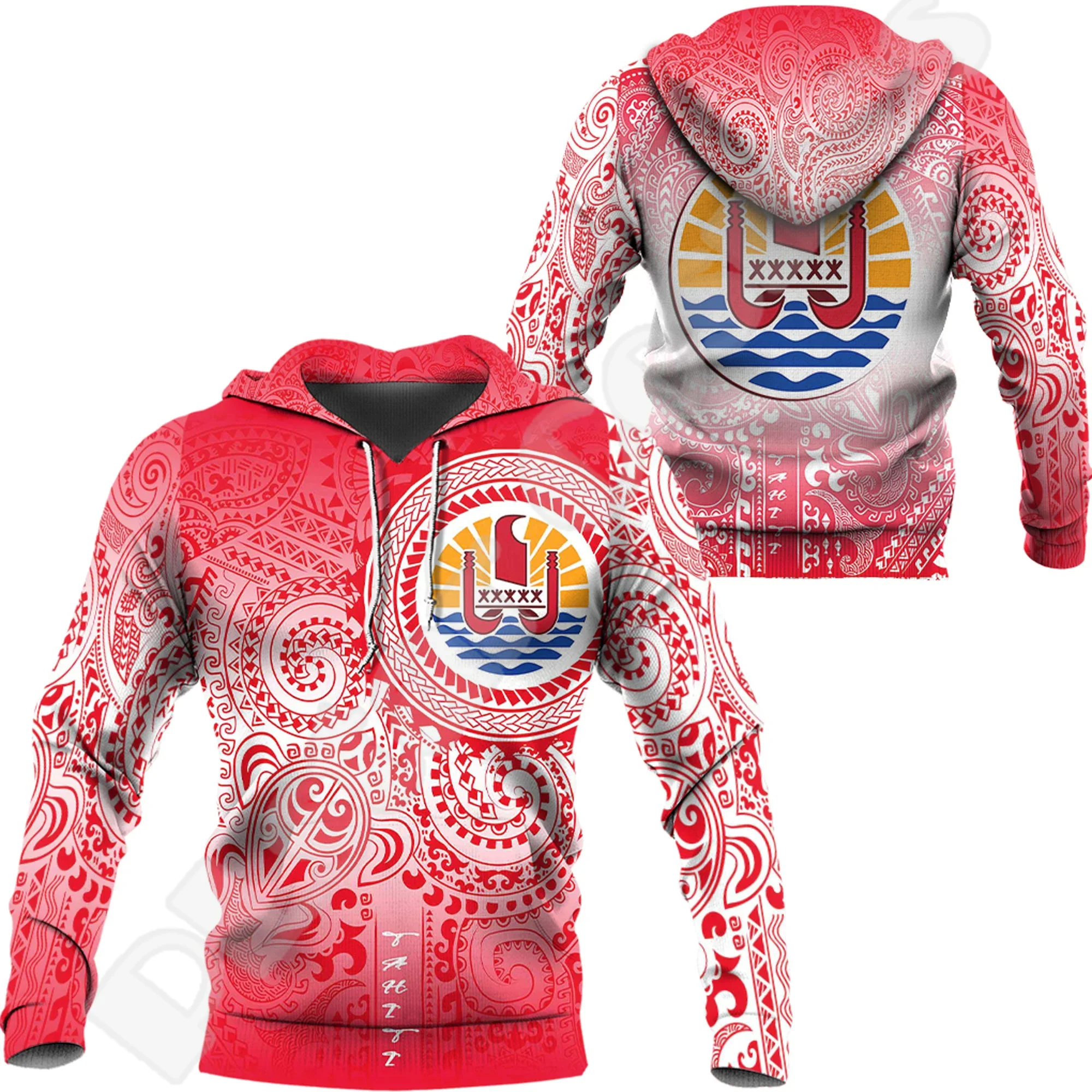 Спортивный костюм с рисунком флага страны и острова Таити пуловер в стиле