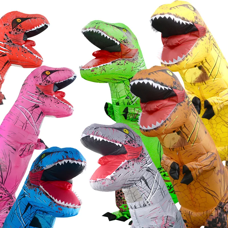 

Популярный надувной костюм динозавра T-Rex, костюмы для косплея на Хэллоуин, Необычные костюмы с воздушным выдувом, мультяшное аниме-платье для взрослых и детей