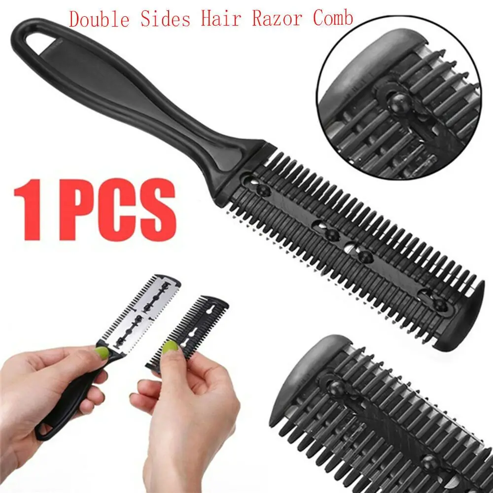 

1PCS Double Sided Hair Thinning Razor Comb Professional Salon Hairdressing Trimmer Random Color