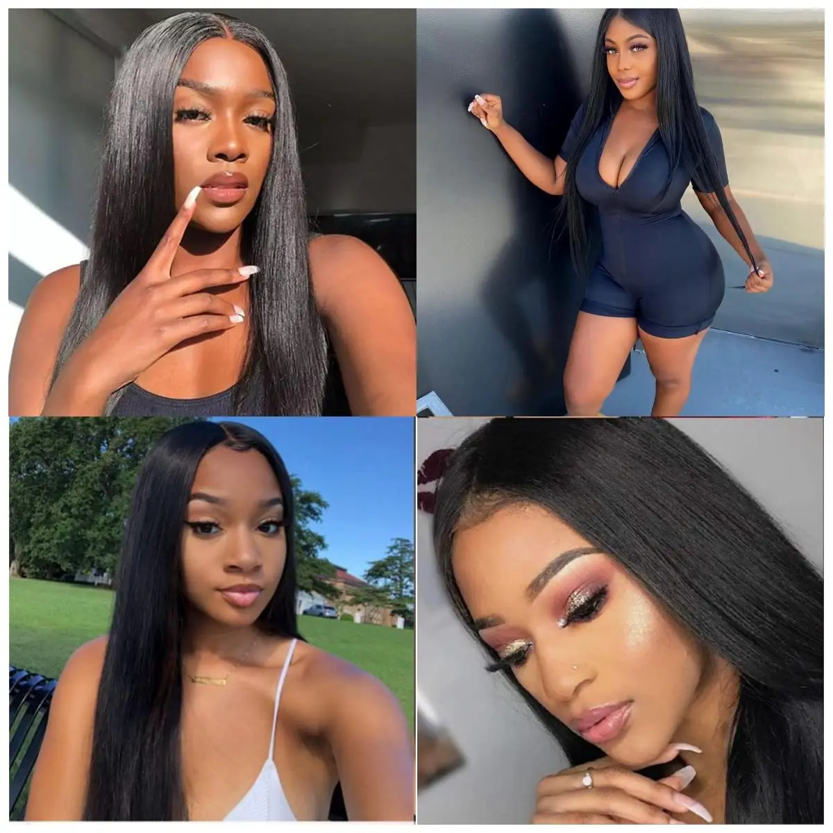 Длинный прямой синтетический парик T-образные парики на сетке для чернокожих