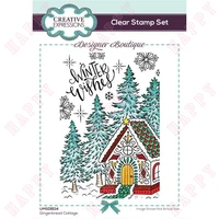 2022 christmas gingerbread cottage clear stamps for diy scrapbooking diary album paper craft template card embossing make moulds
