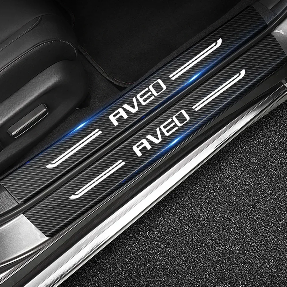 Углеродное волокно защитная наклейка на порог автомобиля накладка для Chevrolet AVEO