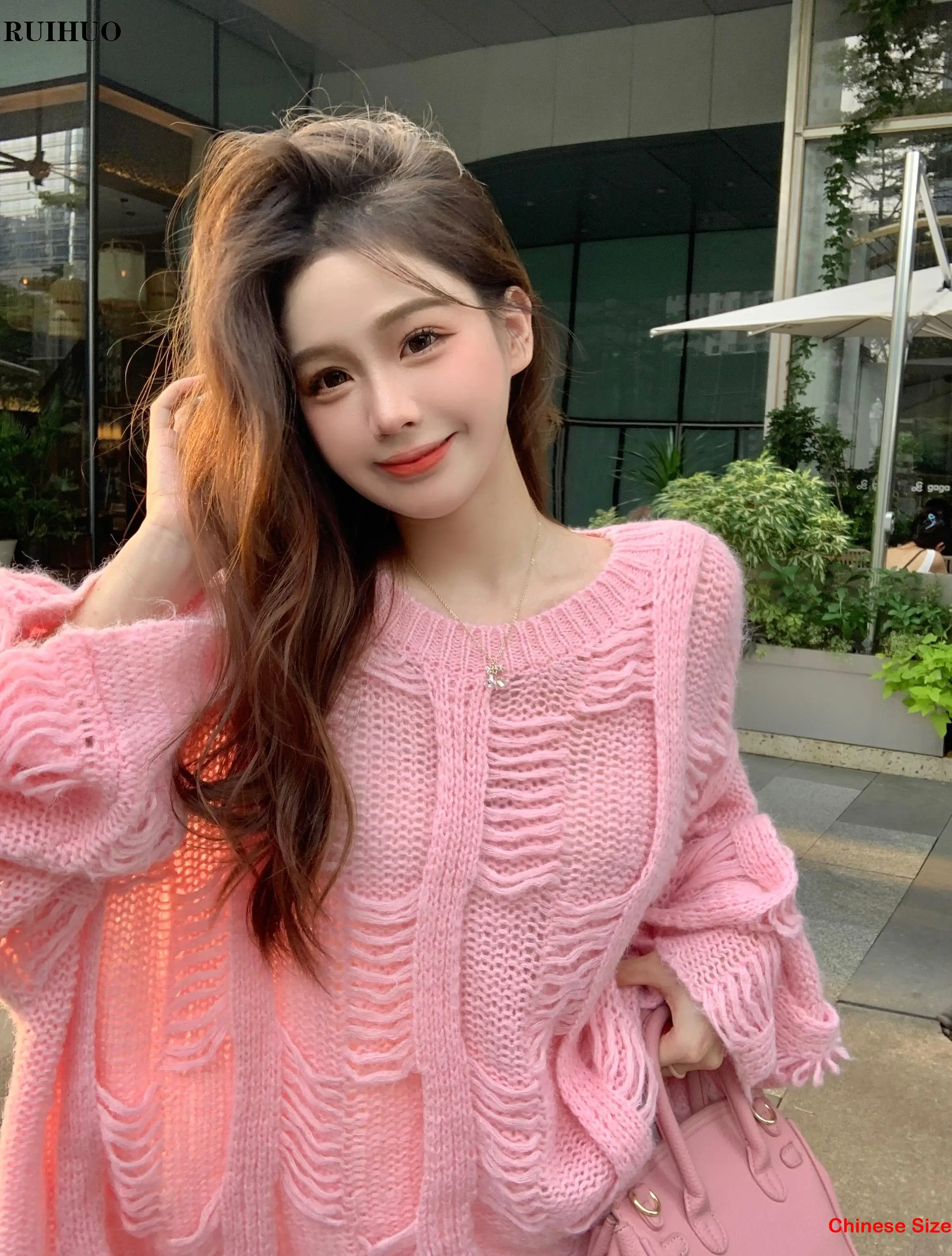 

RUIHUO милый зимний свитер для женщин 2022 Осень Зима Новое поступление пуловер женский свитер одежда с длинным рукавом