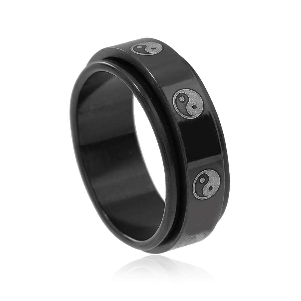 Мужское модное кольцо из нержавеющей стали простое вращающееся для декомпрессии