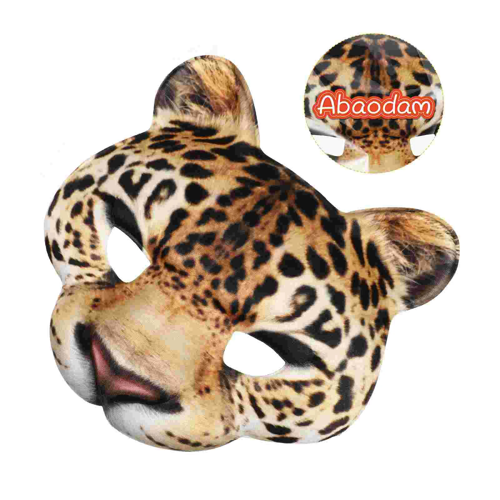 1pc Halloween Leopard Cosplay Mask Masquerade Half Face Animal Fancy Dress Party Supplies