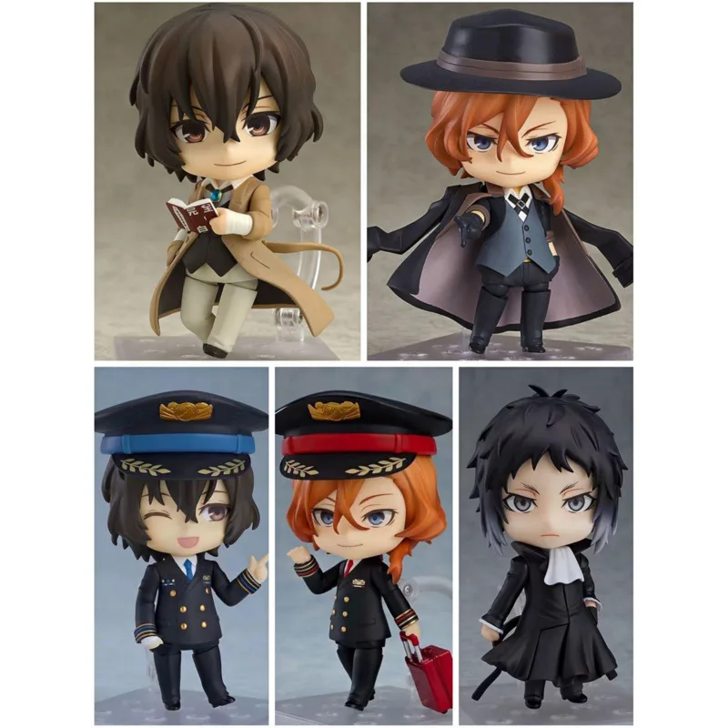 

10CM Action Figures Bungo Stray Dogs Dazai Osamu #657 Nakahara Chuuya #676 Anime Figura Model Cute Toys for Children PVC Gift