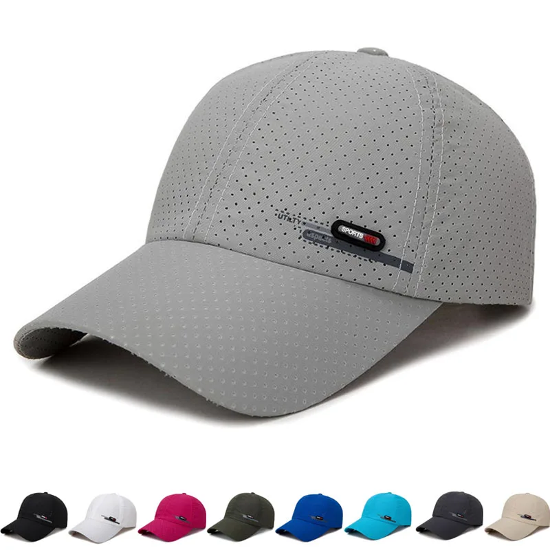 2022 Summer Luxury Brand For Men Sports Running Sweat Baseball Cap Male Canada Golf Caps Quick Dry Women Solid Snapback Bone Hat