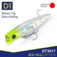 d1 sinking popper fishing lures 90mm 17g slow sinking crankbait minnow hard artificial bait rolling wobblers bass pesca tackle