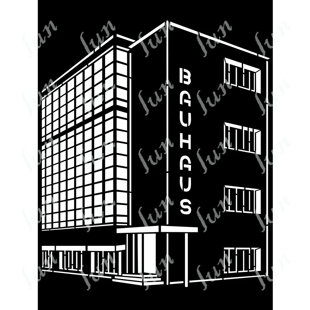 

Hot Sale Layered Production Bauhaus Palace Stencil Handmade Diy Painting Scrapbook Coloring Embossed Photo Album Decoration