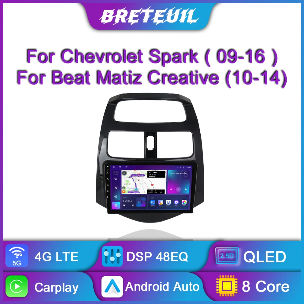 Для Chevrolet Spark 2009 2010 2011 2012 2013 2014 2015 2016 Beat Matiz Creative Android Car Radio Multimedia Video Player Navigation GPS Carplay