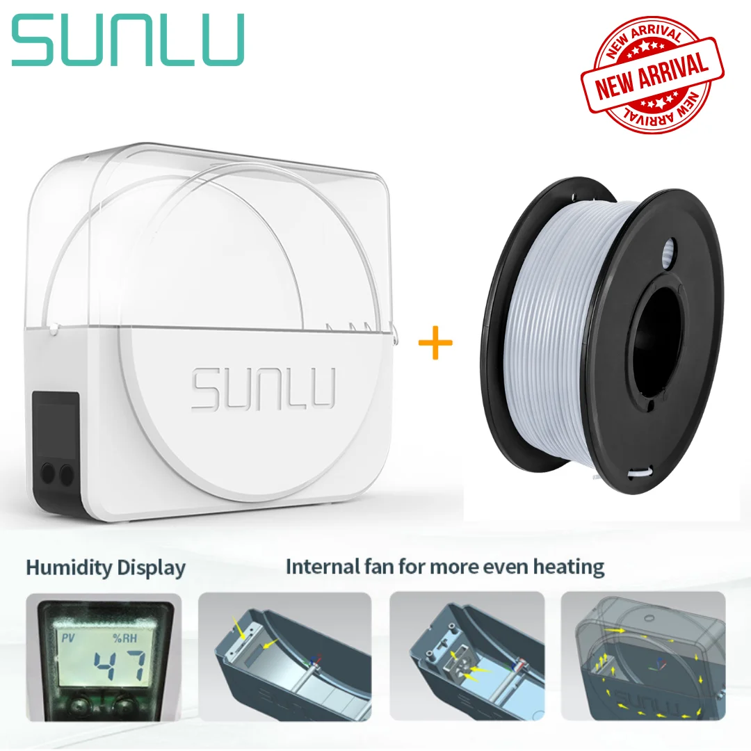 

SUNLU PLA Filament 0.25KG 3D Printing Material Low Shrinkage + S1 PLUS Filament Dryer Box Heat Evenly With Inner Fan New Arrival
