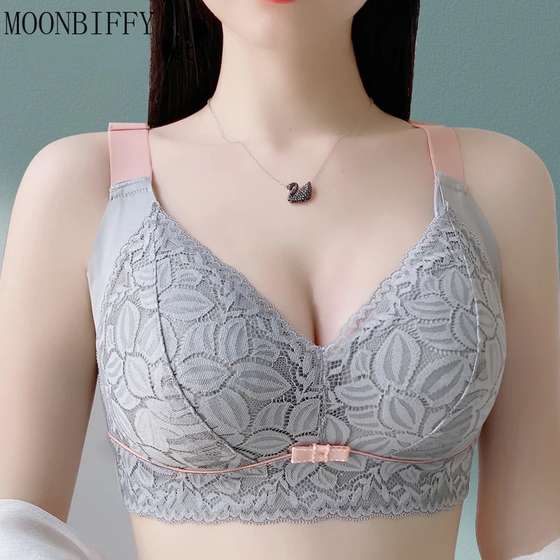 

Lace Bra Large Size Sexy Bralette for Women Push Up Thin Lace Underwear Wireless Lingerie Seamless Female Brassiere Sujetador