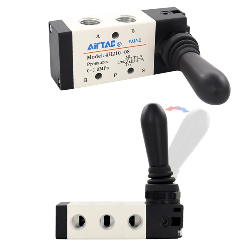 Фото AirTAC Original 4H210-08 4H310-10 4HA310-15 4H230C-08 4HA330C-15 Воздушный ручной обратный регулирующий клапан Пневматический ручной рычажный клапан №5