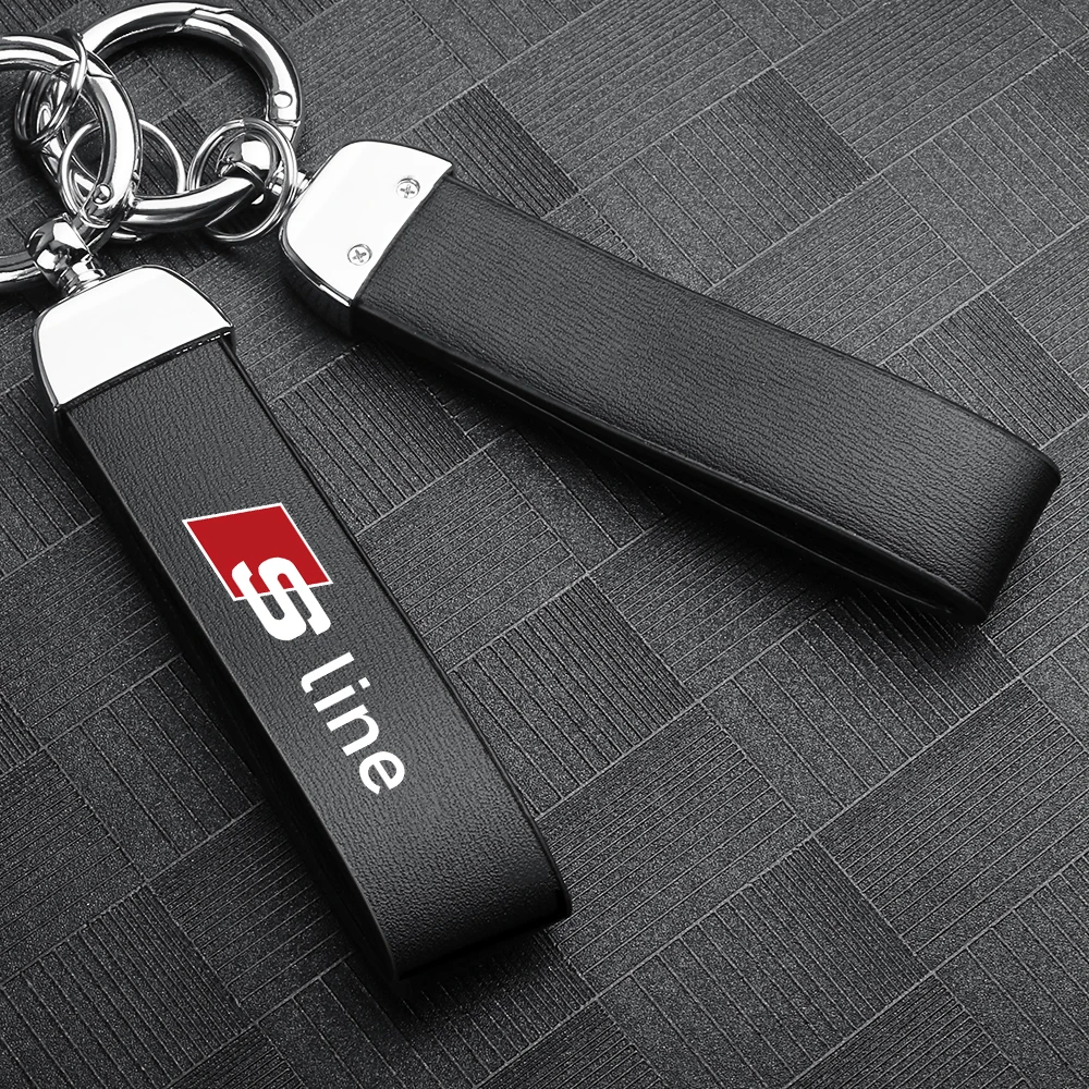 Кожаный брелок с эмблемой автомобиля для ключей Audi A3 A4 A5 A6 A7 Q2 Q3 Q5 Q8 TT Sline b6 b8 b7 b9 b5 S3