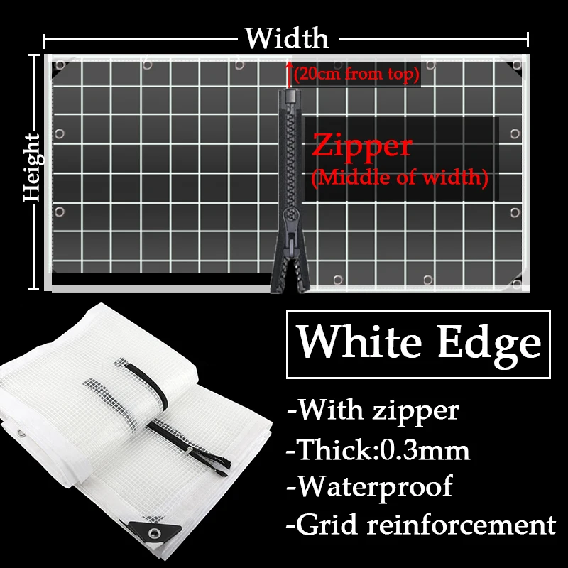 

Прозрачный ПВХ теневой навес с молнией