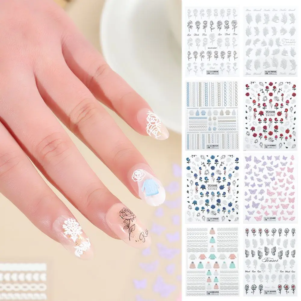 

5D Decal Embossed Beauty Tools Nail Enhancement Sticker False Nail Sticker Embossed Nail Paste Nail Art Decoration