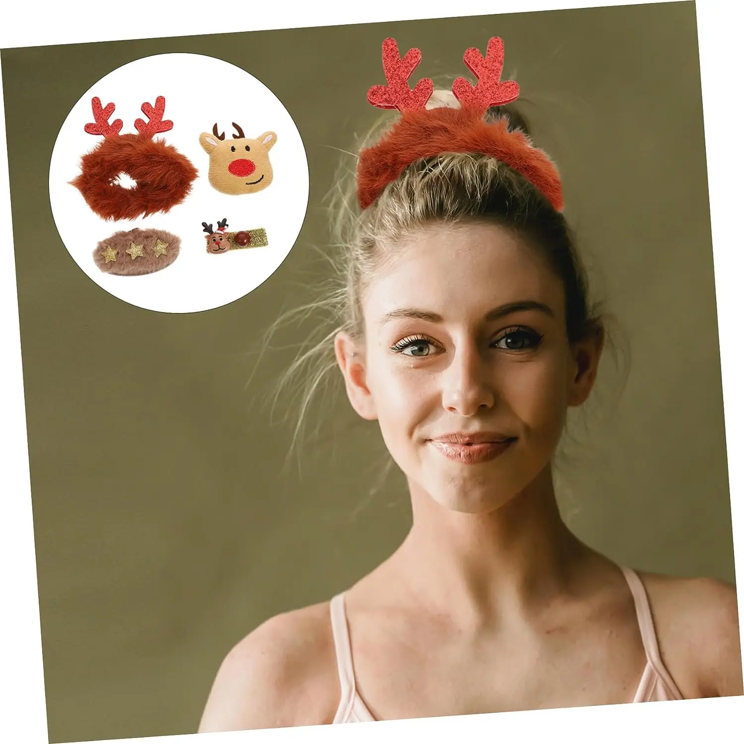 

4 шт./костюм, Милые новогодние заколки для волос