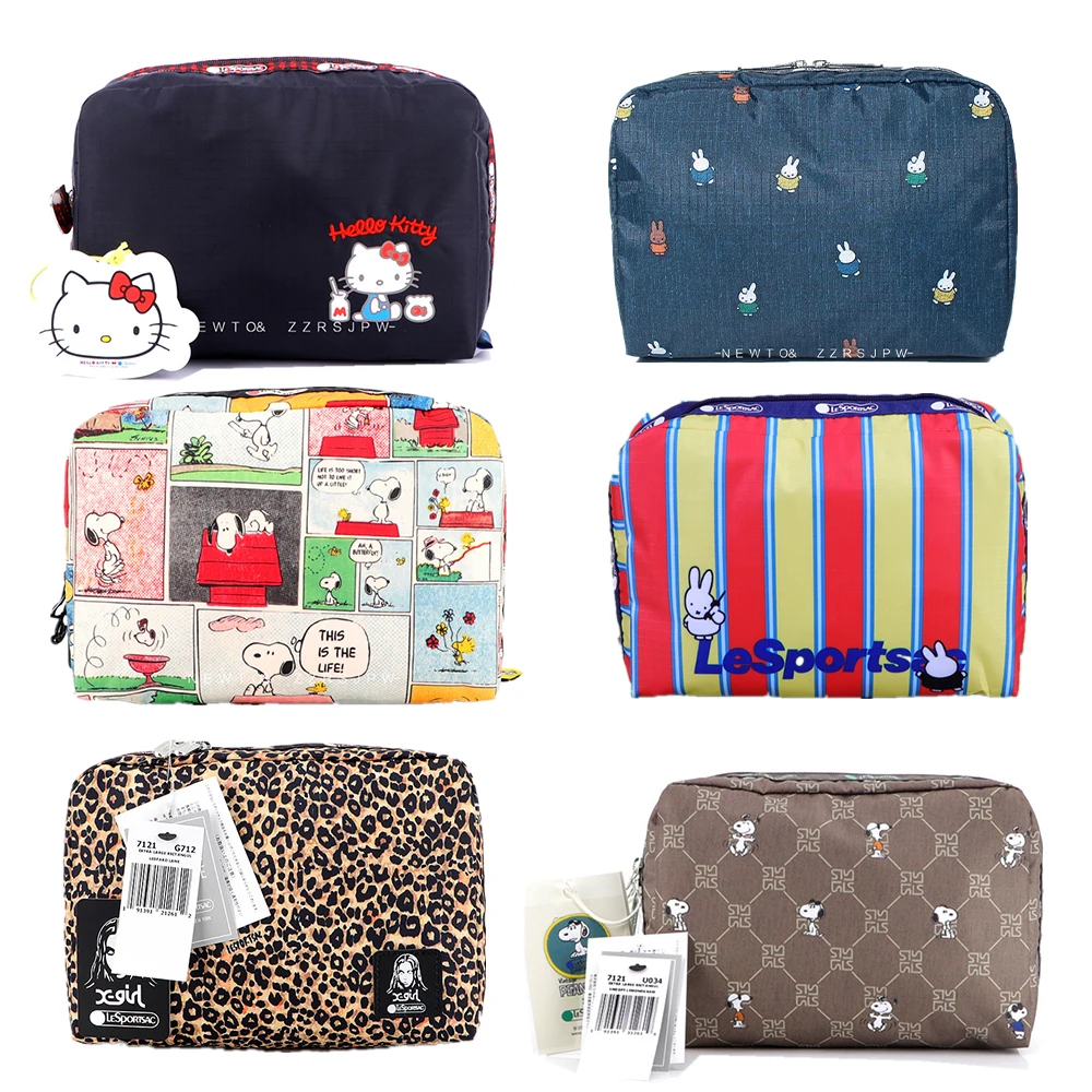 Повседневная сумка Lesportsac для хранения косметики в стиле аниме с котятами Пикачу