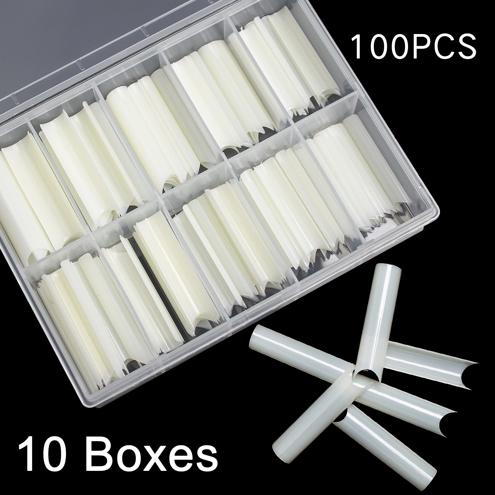 

10 Boxes/lot XL Extra Long False Nail Art Tips C Curved Straight Square Fake Nails Art Manicure Salon Artificial Acrylic Nails