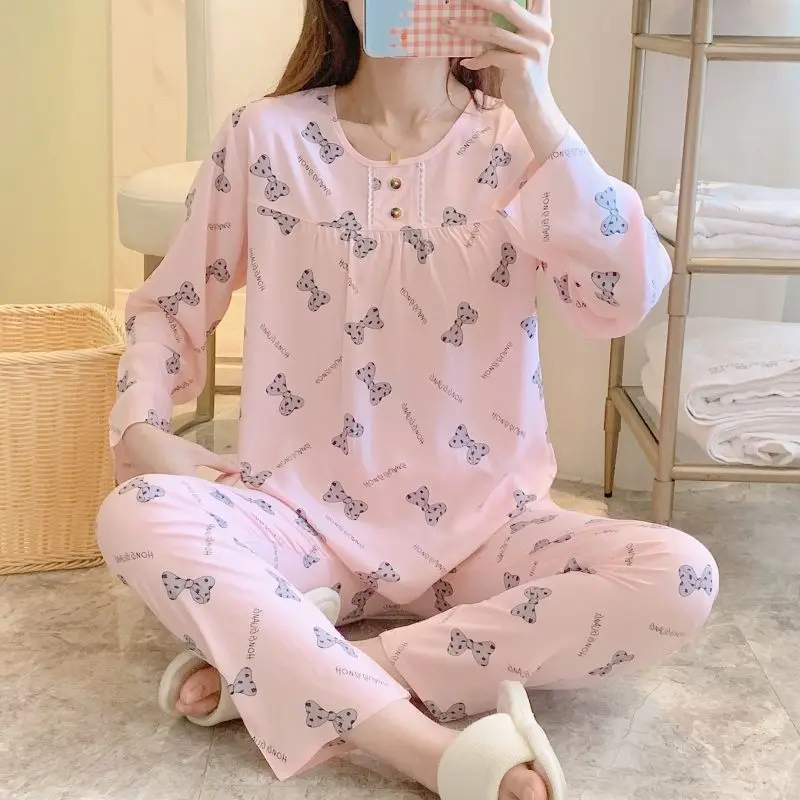 

Women's Pajamas Set Woman 2 Pieces Long Sleeve Home Clothes Nightgowns Womans Clothing Pajama Pants Groups of Pant Sets Homewear