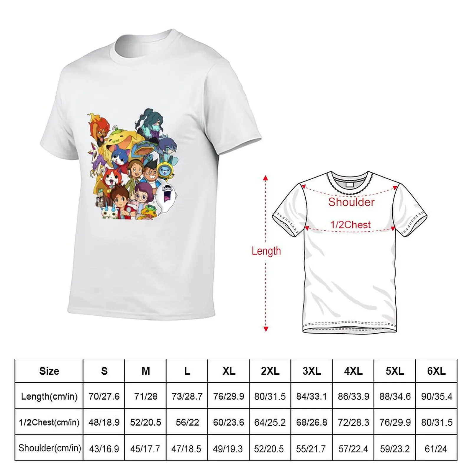 Фото Наклейки Yo-Kai Watch, футболка с принтом Yokai Watch, классическая рубашка с короткими рукавами и принтом №2