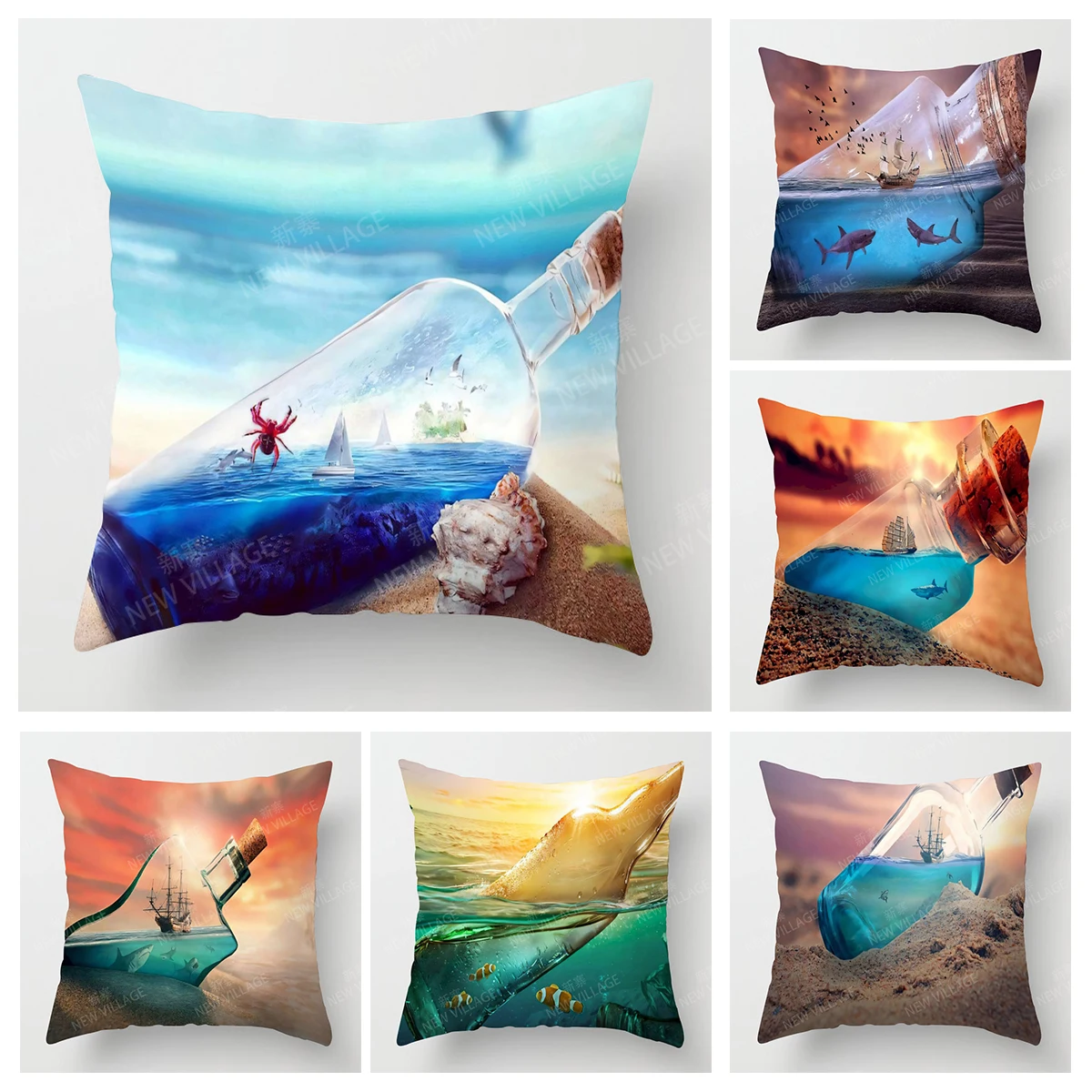 

Home living room decoration cushion covers short plush drift bottle throw pillow cover45*45 pillowcase 40x40cm 50x50 45x45
