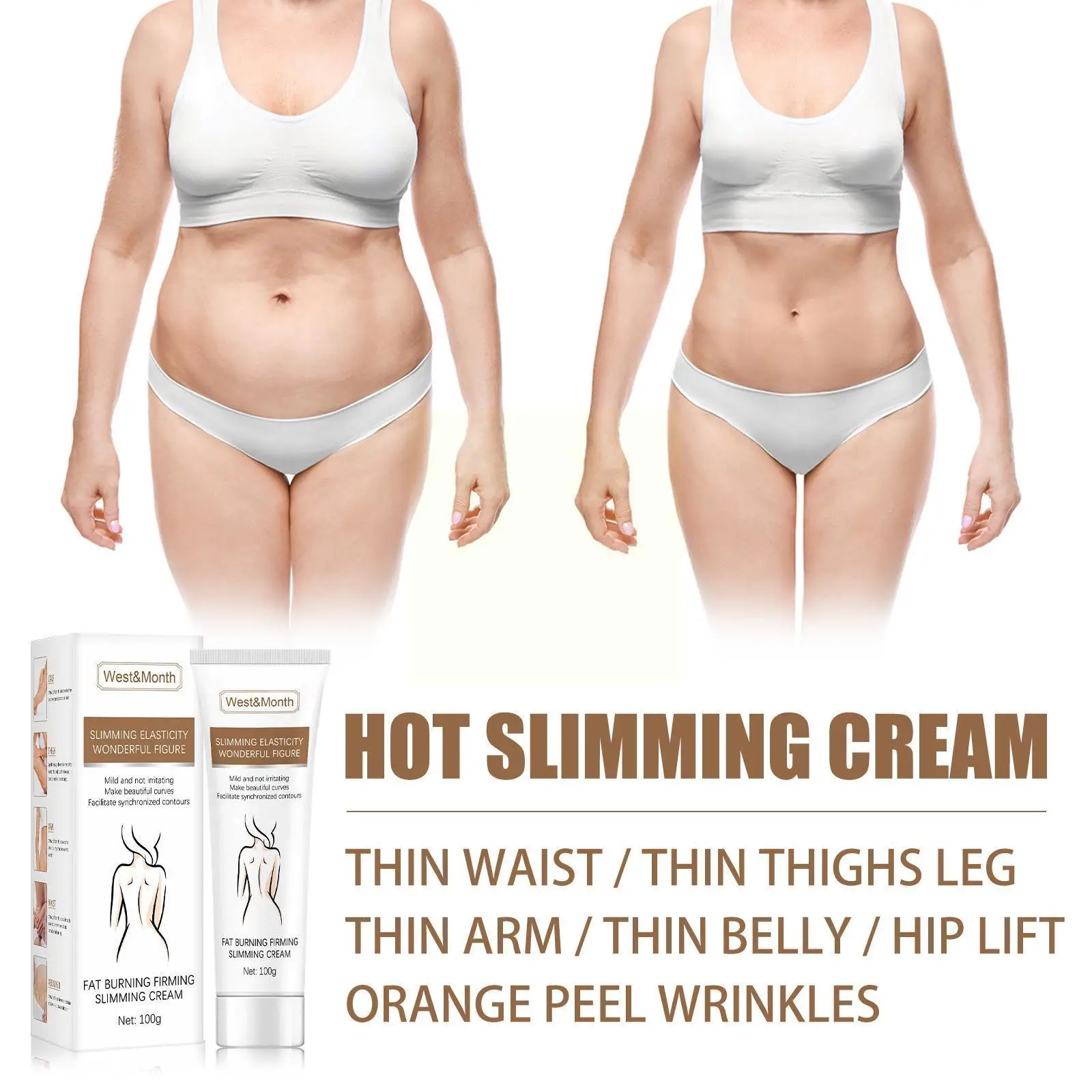 

100g Slimming Cream Fat Burning Cream Anti-cellulite Cream Quickly Shape Cream Body Sculpting Reduce Effective Lifting Care B6U2