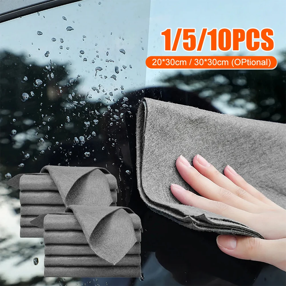 

1/5pcs Thick Magic Cleaning Cloth Reusable Window Glass Cleaning Cloth No Watercolor Glass Wiping Cloth Rag Kitchen Towel