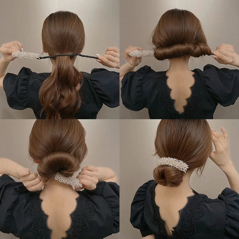 Korean Fashion New Hairpin Bun butterfly braided hair style temperament Women Girls hair head rope hair accessories