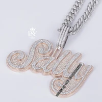jewe customized iced out pendant jewelry name hiphop 925 sliver charms custom moissanite def color vvs necklace chain
