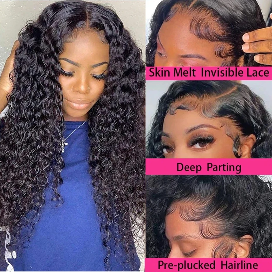 26 Inch Deep Wave Lace Front Wigs Human Hair 13x4 HD Pre Plucked Brazilian Wig |