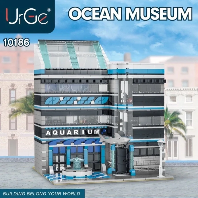 

Creator Bricks City Streetview Aquarium Ocean Museum Modular Police Station Model Building Blocks Moc Bricks Toy Gift 10186