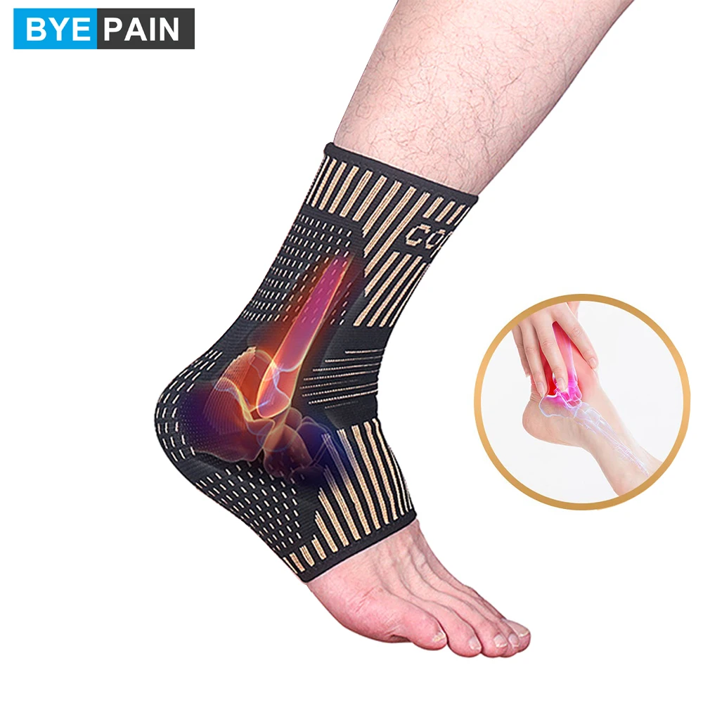 Kupfer Ankle Brace Infundiert Compression Sleeve Unterstützung für Plantarfasziitis, Verstauchten Knöchel, Achilles Sehne, Schmerzen Relief, lauf