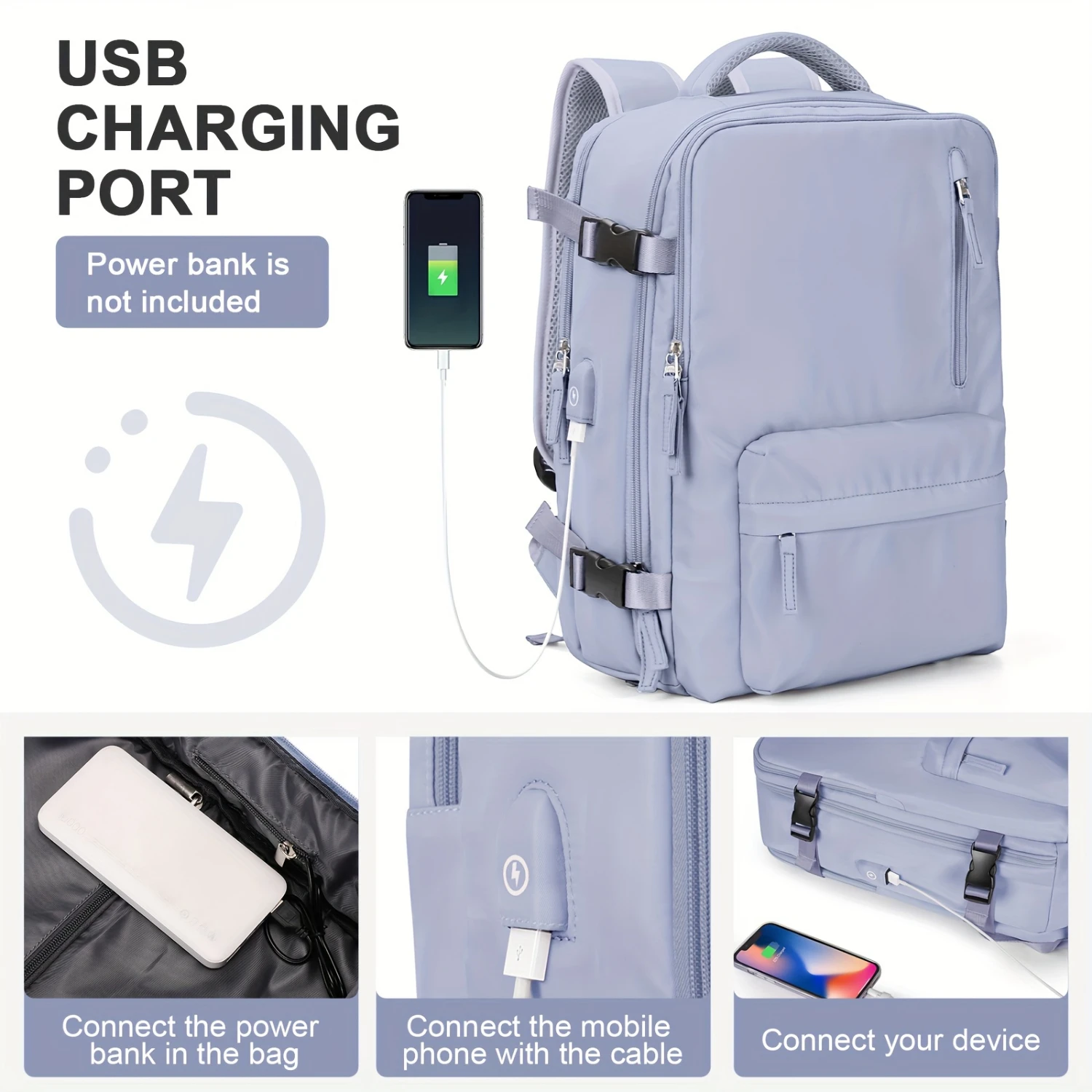 Большой дорожный рюкзак для женщин и мужчин ручной клади походный