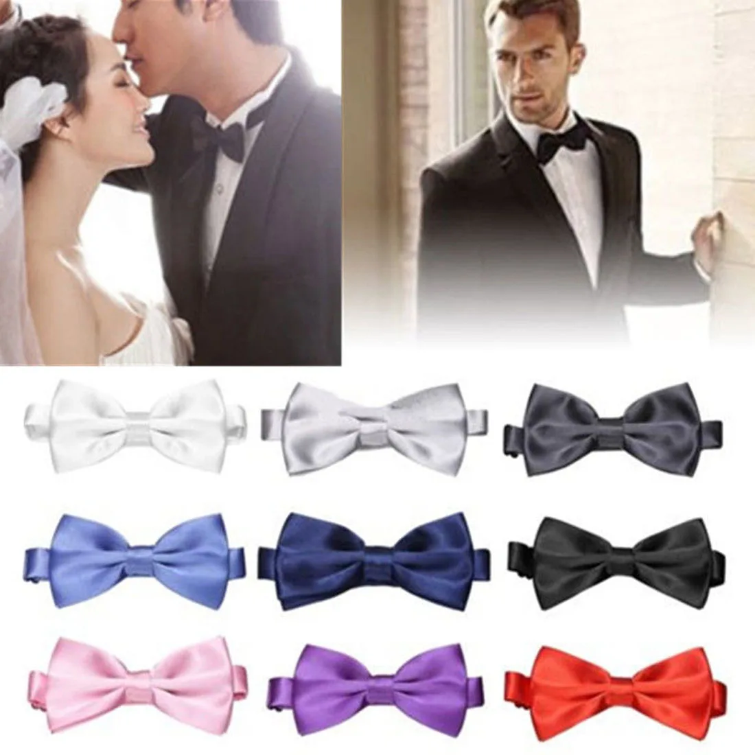 

Men Fashion Bowtie Necktie Tuxedo Classic Bow Tie Solid Color Butterfly Wedding Party Gift For Men Chirstmas Noeud Papillon
