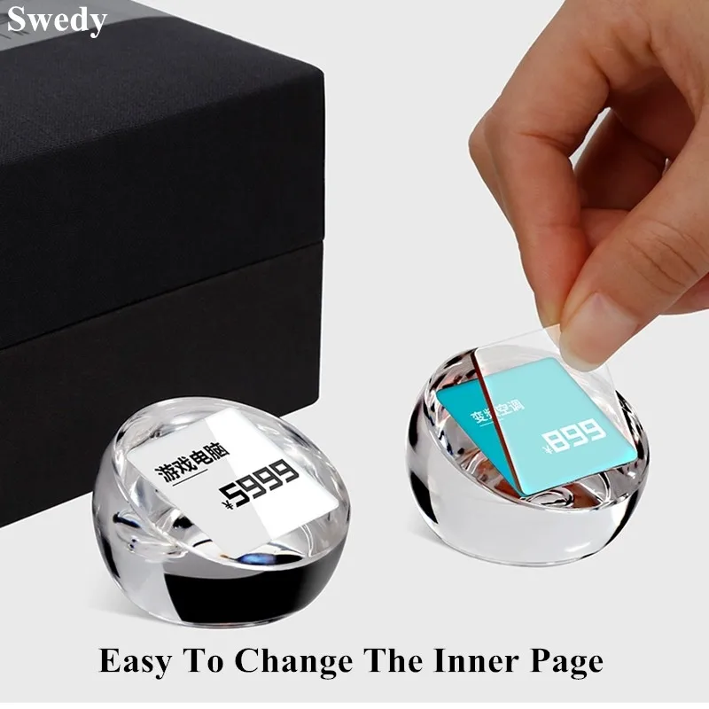 30x30 мм Настольный акриловый мини-держатель для карт со стразами |