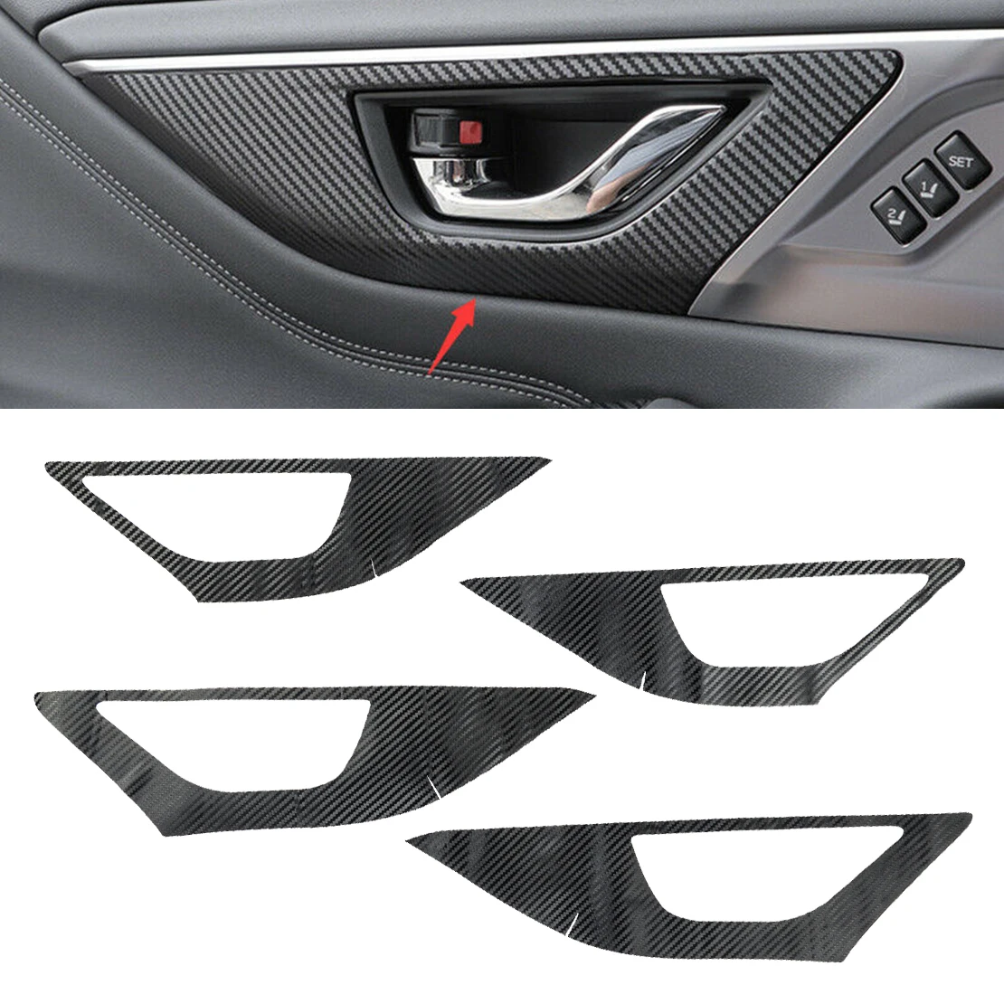 

4 шт., автомобильные виниловые наклейки из углеродного волокна