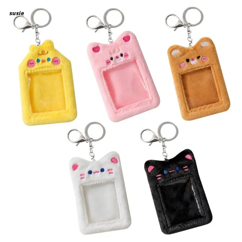 

X7YA Cute Bear Kpop Star Photo Card Holder Cute Idol Photocards Sleeve for CASE