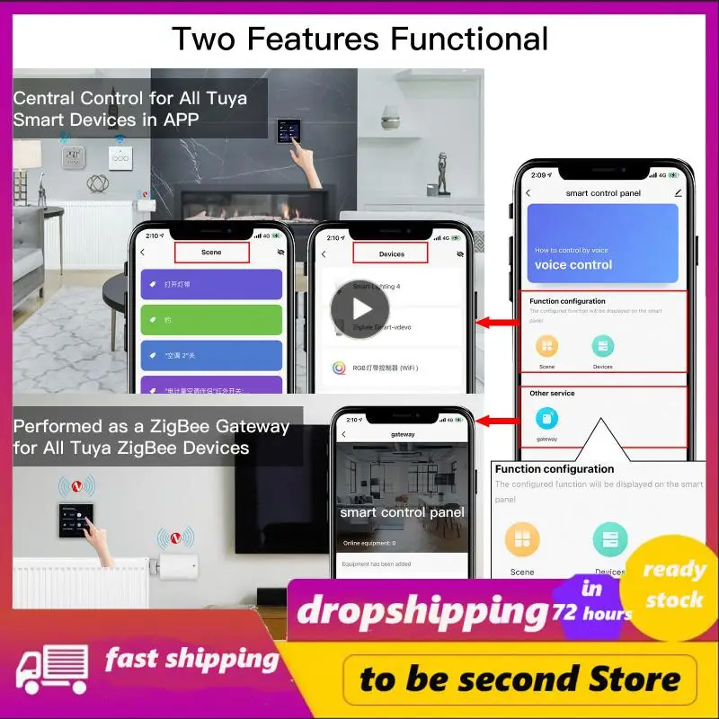 

Diy 4 Inches Zigbee Wifi Multi-functional Central Controllr Substitute Gateway Tuya Touch Screen Control Panel New