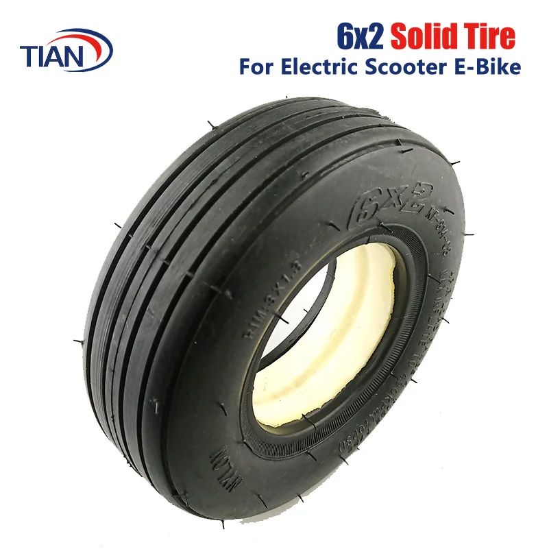 

High Quality 6" Tire Tyre 6X2 Soild Tire Without Inner Tire Non Inflatable for Electric Scooter F0 Wheel Trolley Cart Air Wheel