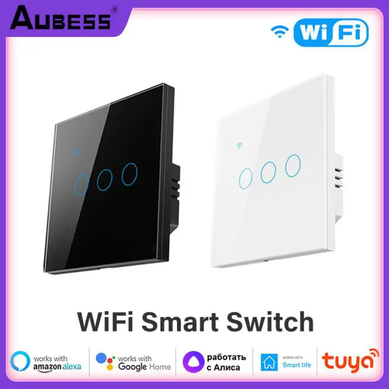 

Wifi Smart Switch App Control Voice Control Light Wall Switch Wireless Remote Control Smart Life App Tuya Smart Touch Switch