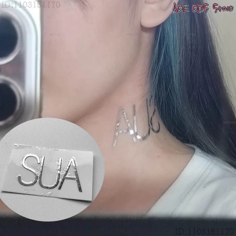 ALIEN STAGE Mizi Sua Luka Till Ivan HYUNA Косплей Серебряное глянцевое колье-колье Имя Наклейки