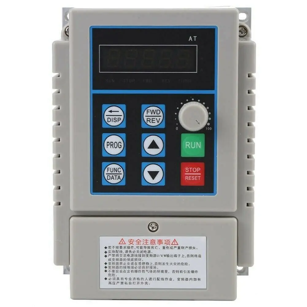 

0.75KW 1HP 220V Single To 3 Phase Variable Frequency Speed Drive Inverter VFD AT1-0750X Low Voltage PWM Control VFD